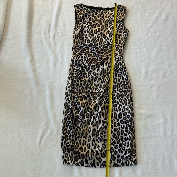 Vintage Cache Dress Leopard / Cheetah Print Sleeveless Knee Length Size 8 - Picture 5 of 10